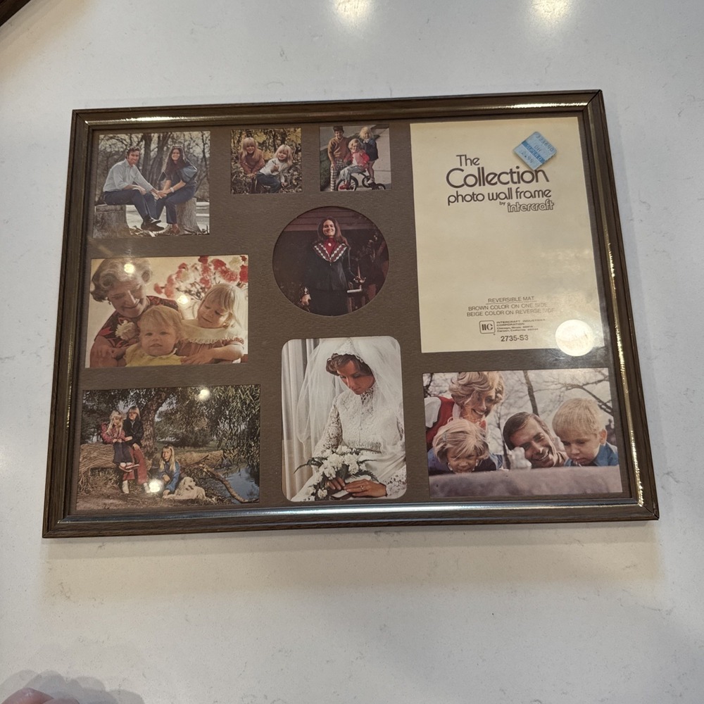 Vintage Intercraft Collection Photo Wall Frame Wood 11" x 14"Fits 9 Pictures